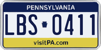 PA license plate LBS0411