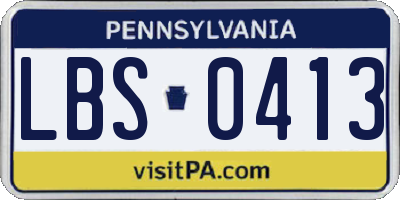 PA license plate LBS0413