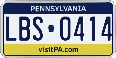 PA license plate LBS0414