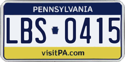 PA license plate LBS0415