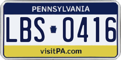 PA license plate LBS0416