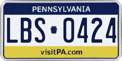 PA license plate LBS0424