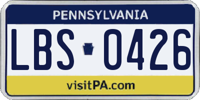 PA license plate LBS0426