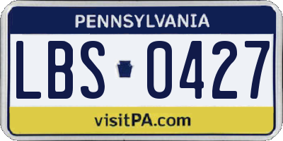 PA license plate LBS0427