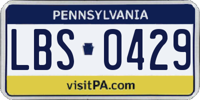 PA license plate LBS0429