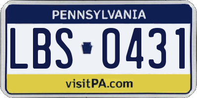 PA license plate LBS0431