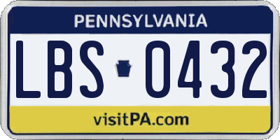 PA license plate LBS0432