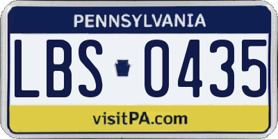 PA license plate LBS0435