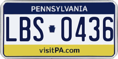 PA license plate LBS0436