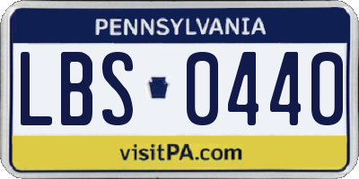 PA license plate LBS0440