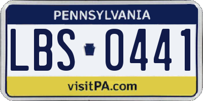 PA license plate LBS0441