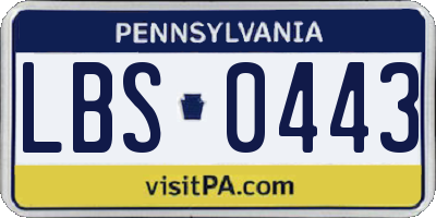 PA license plate LBS0443