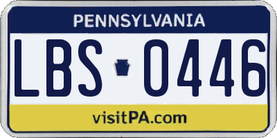PA license plate LBS0446