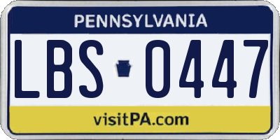 PA license plate LBS0447