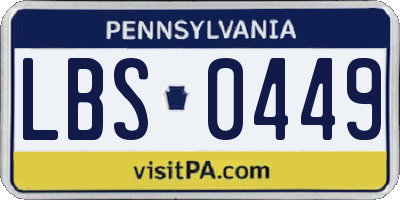 PA license plate LBS0449