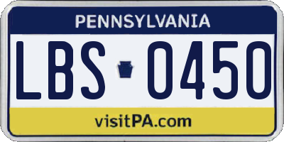 PA license plate LBS0450