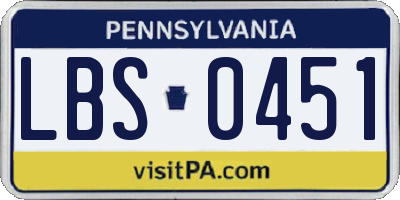 PA license plate LBS0451