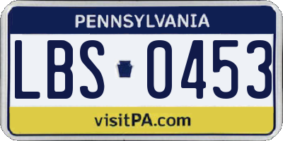 PA license plate LBS0453