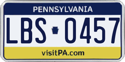 PA license plate LBS0457