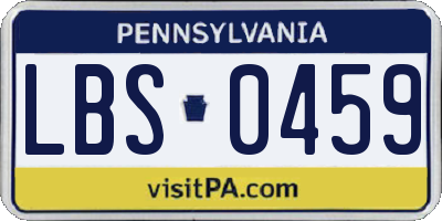 PA license plate LBS0459