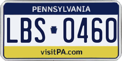 PA license plate LBS0460