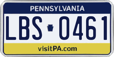 PA license plate LBS0461