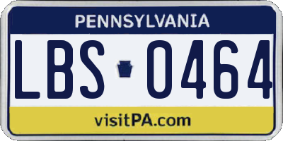 PA license plate LBS0464