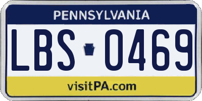 PA license plate LBS0469
