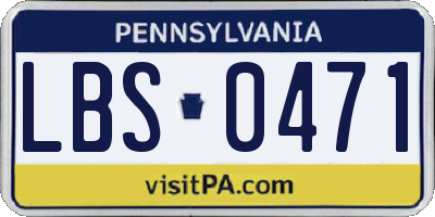 PA license plate LBS0471