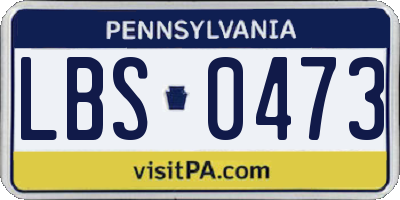 PA license plate LBS0473