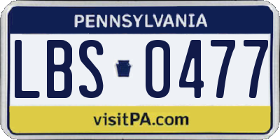 PA license plate LBS0477