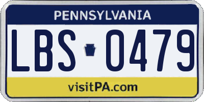 PA license plate LBS0479