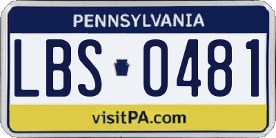 PA license plate LBS0481