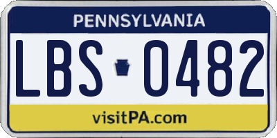 PA license plate LBS0482