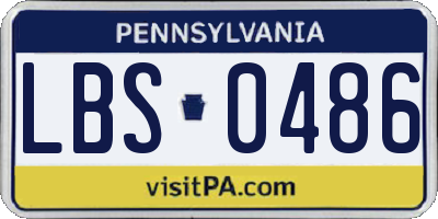 PA license plate LBS0486
