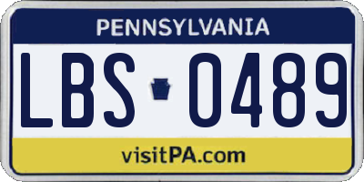 PA license plate LBS0489