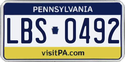 PA license plate LBS0492