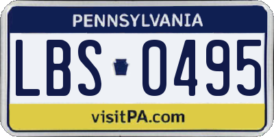 PA license plate LBS0495
