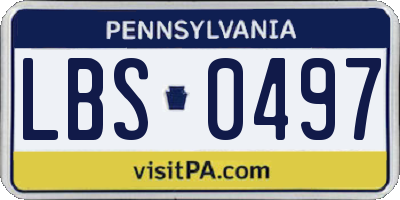 PA license plate LBS0497