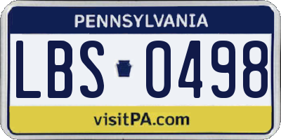 PA license plate LBS0498