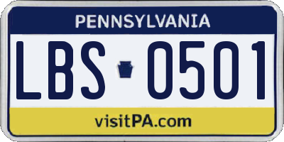 PA license plate LBS0501