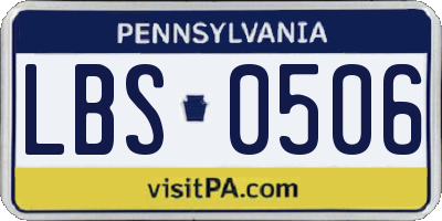 PA license plate LBS0506
