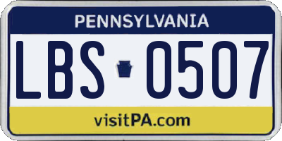 PA license plate LBS0507
