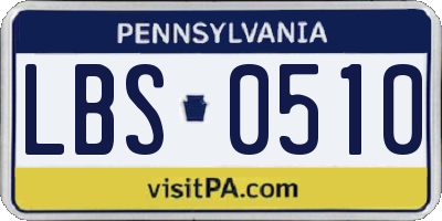 PA license plate LBS0510