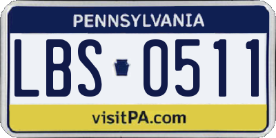 PA license plate LBS0511