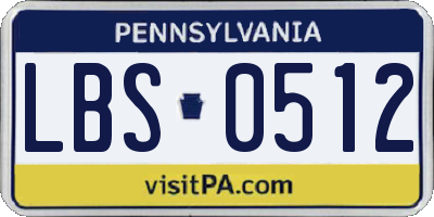 PA license plate LBS0512