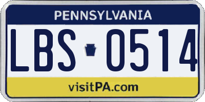 PA license plate LBS0514