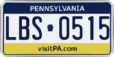 PA license plate LBS0515