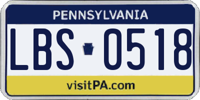 PA license plate LBS0518