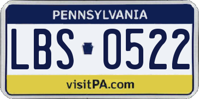 PA license plate LBS0522